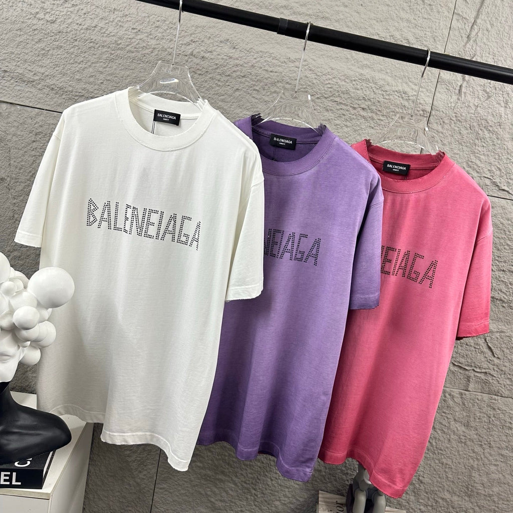 Hot stamping+hot drilling process pure cotton fabric short sleeved T-shirt for both men and women