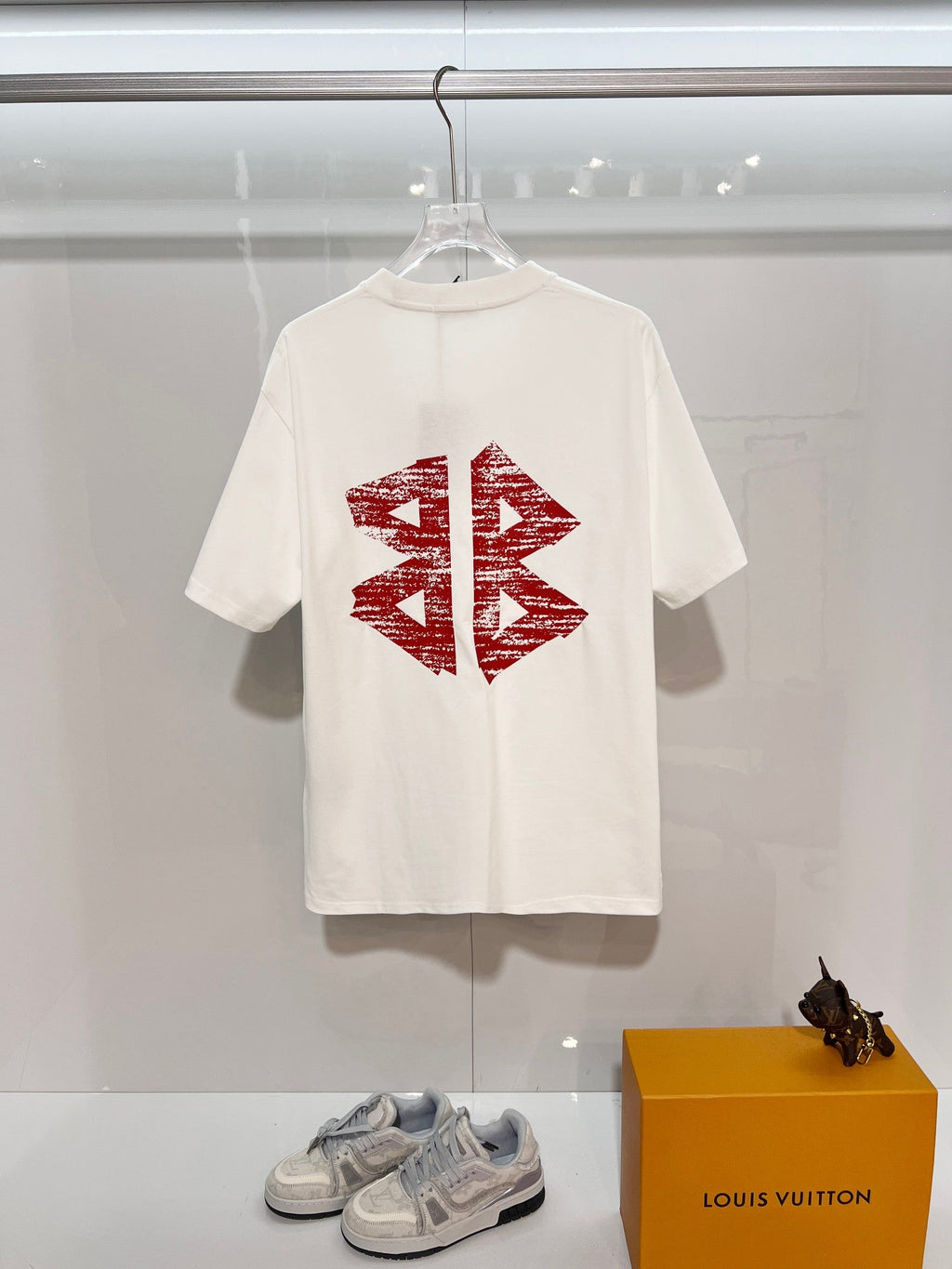 Wear and tear double-B printed letter round neck T-shirt
