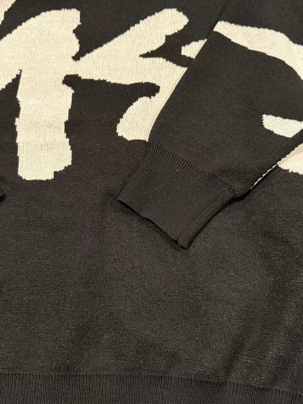 Alphabet Jacquard Knitted Round Neck Sweater