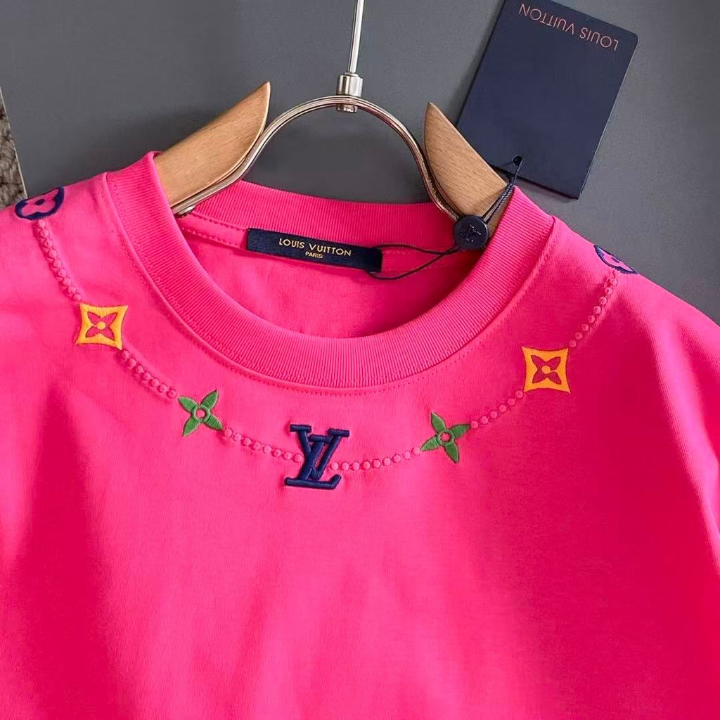 Colorful Floral Embroidery T-Shirt