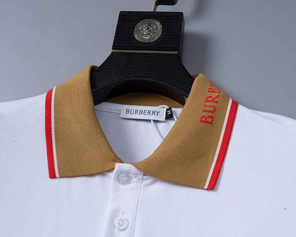 Silk pearl fabric lapel T-shirt