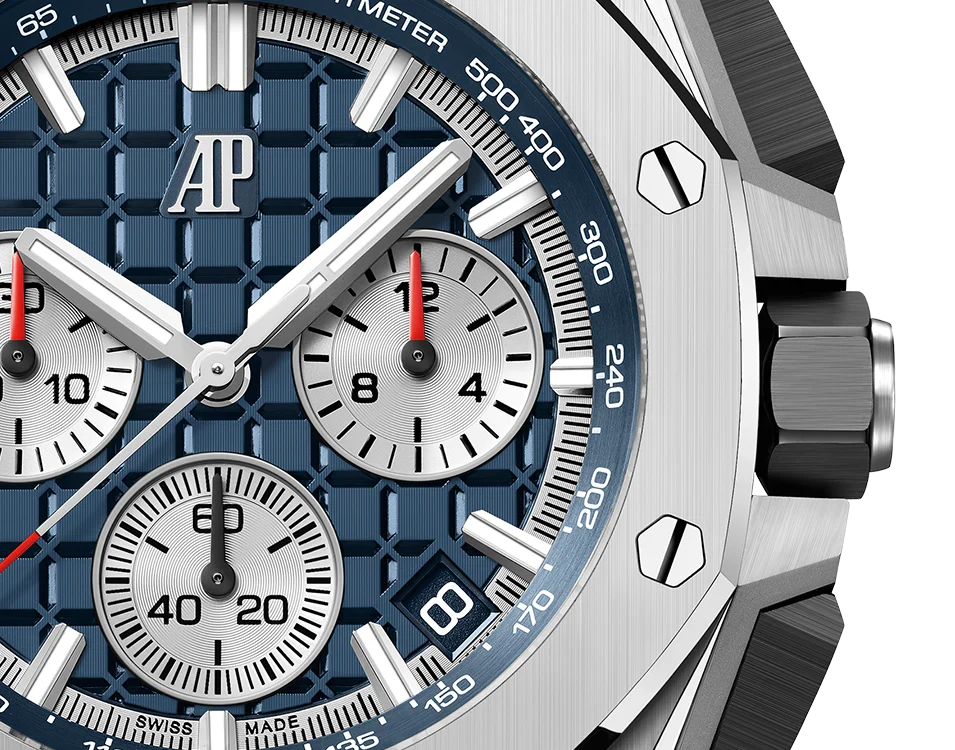 Chronograph-Blue Rubber Strap - Titanium Steel - Quartz - 43mm