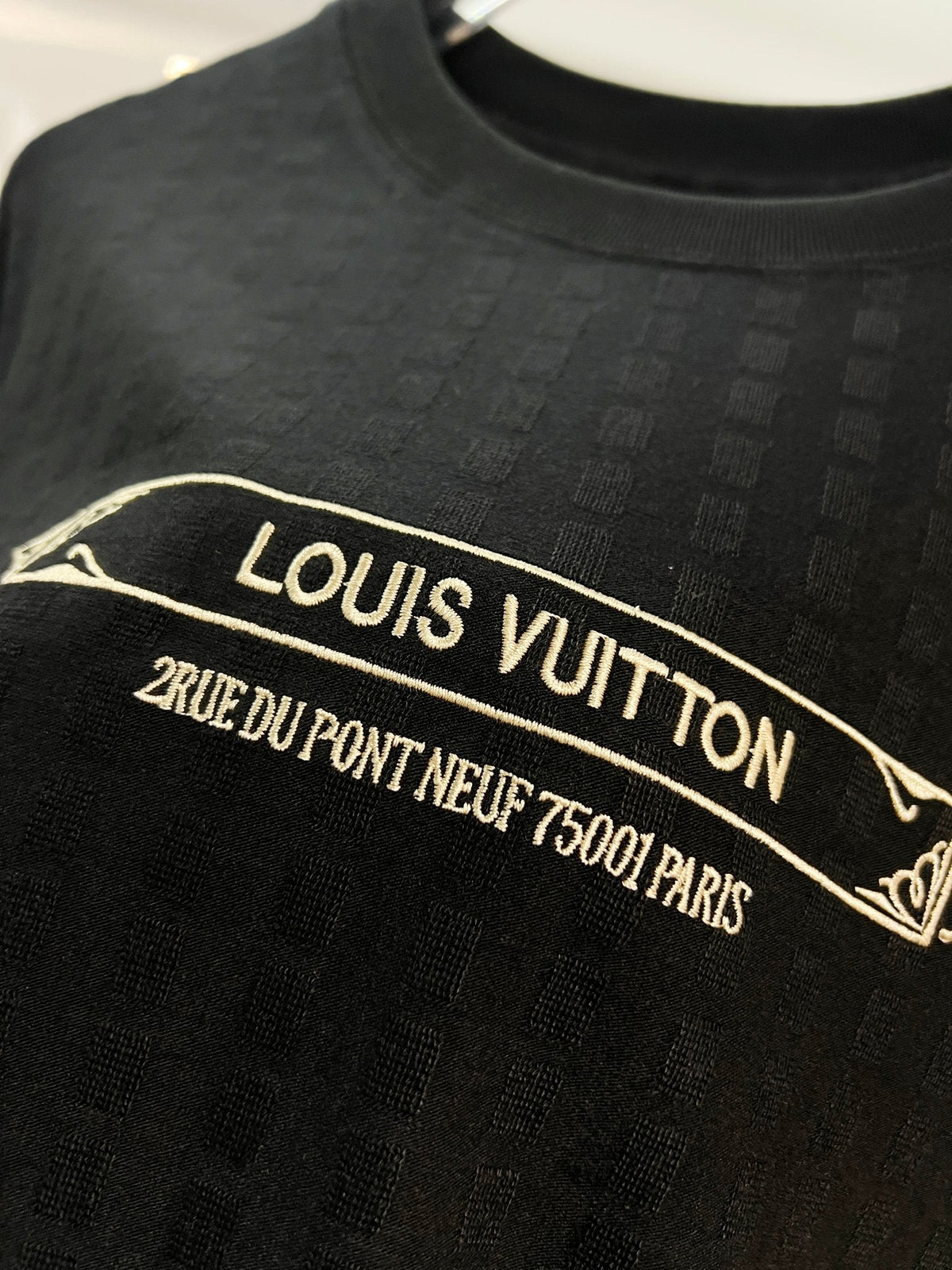 High density gold embroidered T-shirt