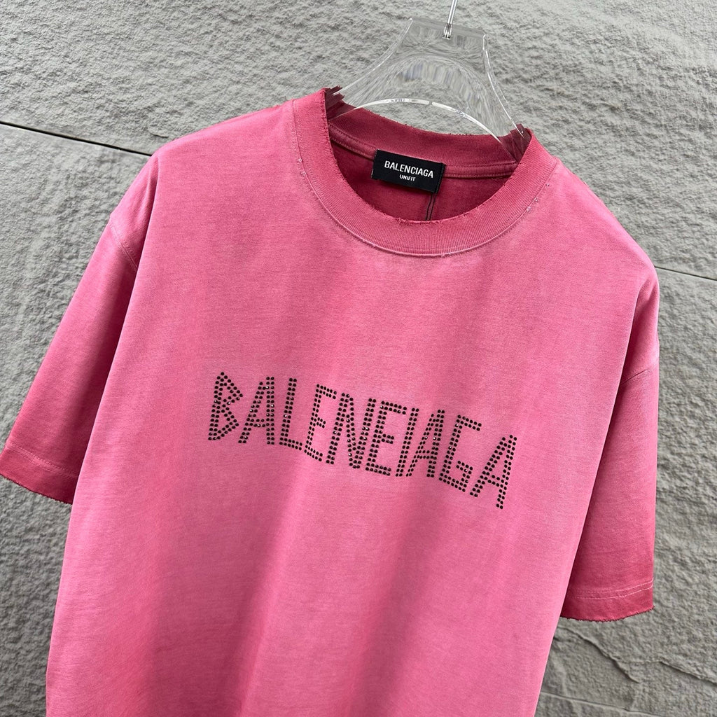 Hot stamping+hot drilling process pure cotton fabric short sleeved T-shirt for both men and women
