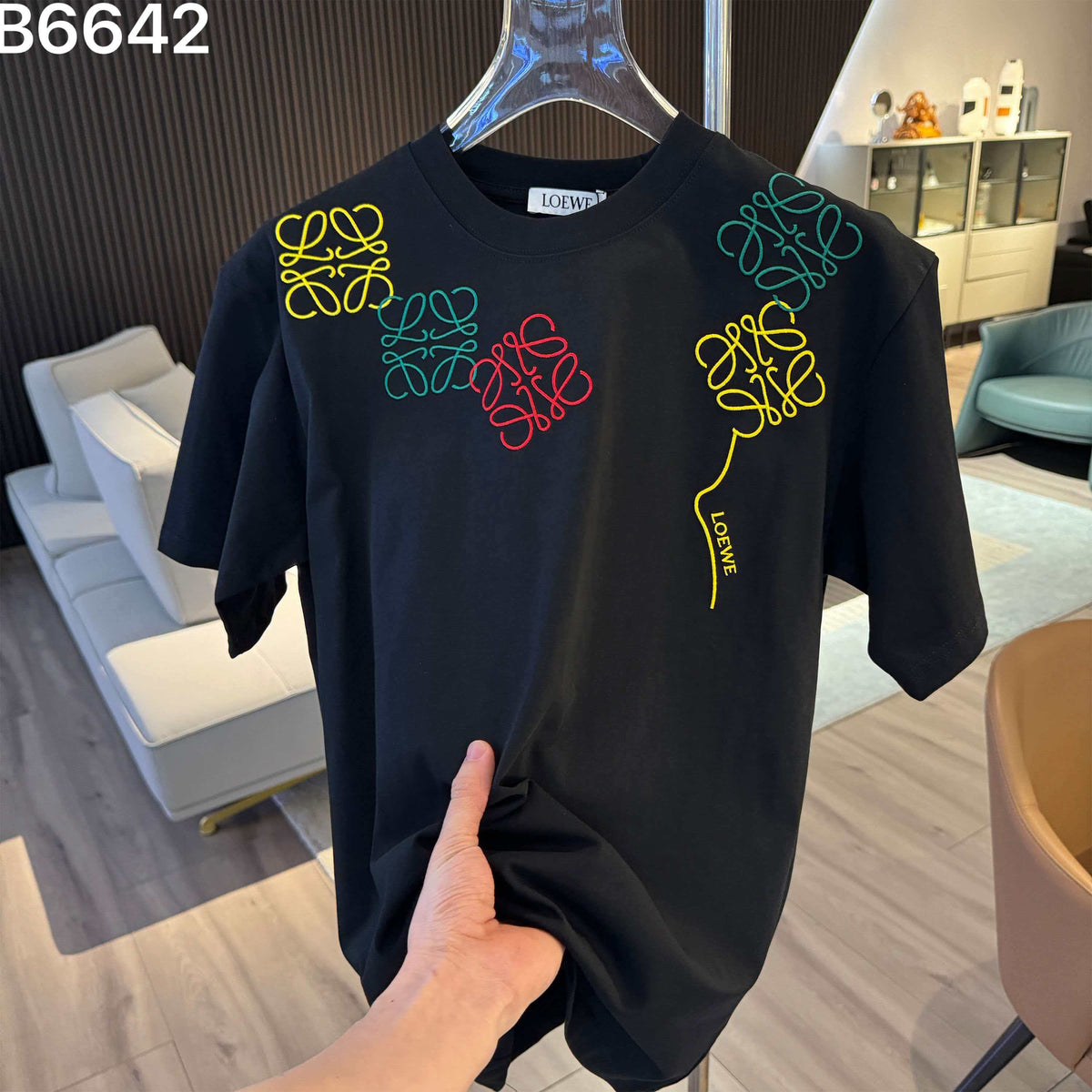 New embroidered letter short sleeved shirt