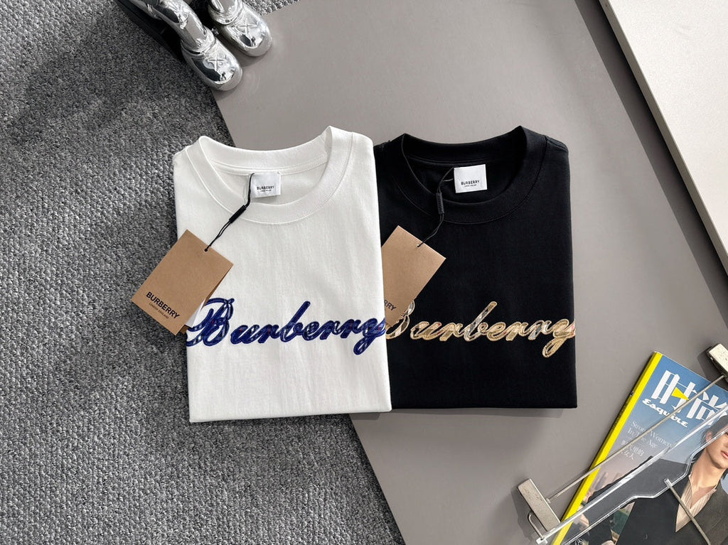 Plaid embroidered patchwork short sleeved t-shirt