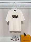 New three-dimensional hot bead heavy embroidery letter short sleeved shirt