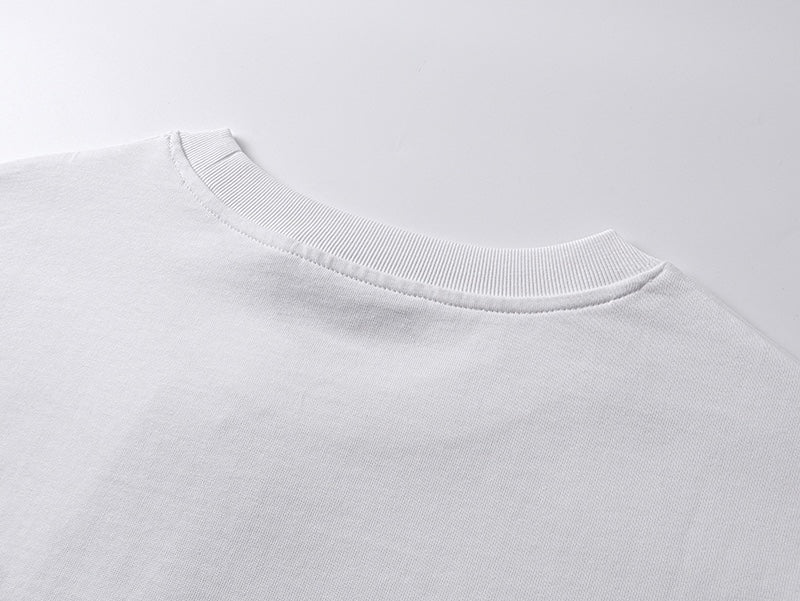 Embroidered front and printed back T-shirt