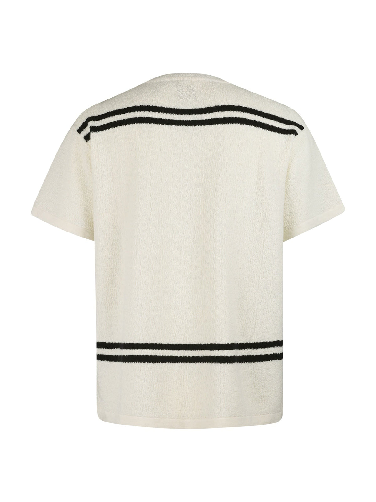 Lightweight textured wool round neck embroidered T-shirt