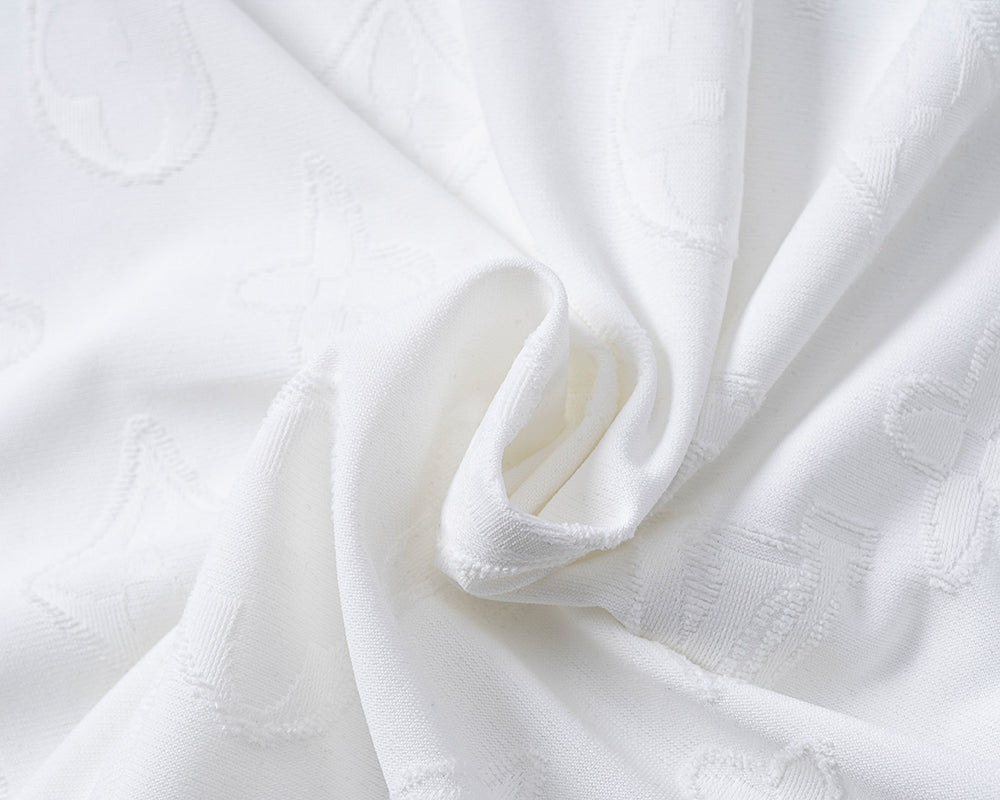 Knitted jacquard fabric lapel T-shirt