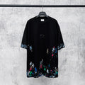 Embroidered hand-painted graffiti short sleeved T-shirt