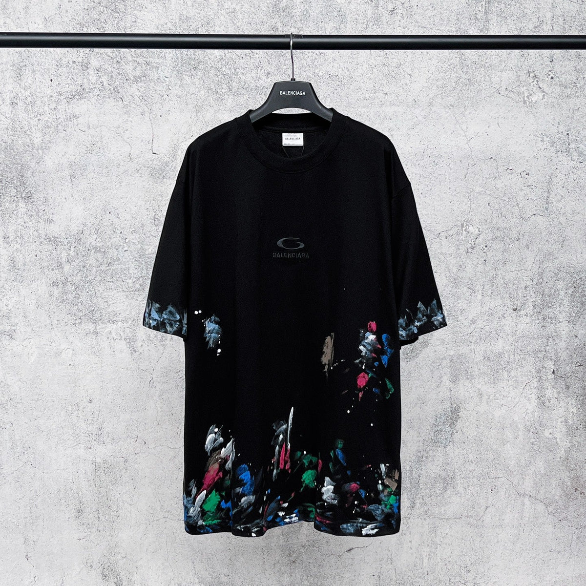 Embroidered hand-painted graffiti short sleeved T-shirt