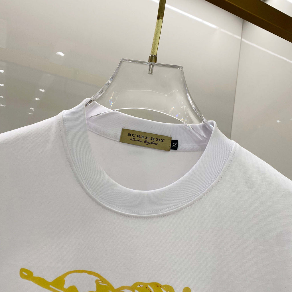 Chest sticker printed logo round neck short sleeved T-shirt 9
