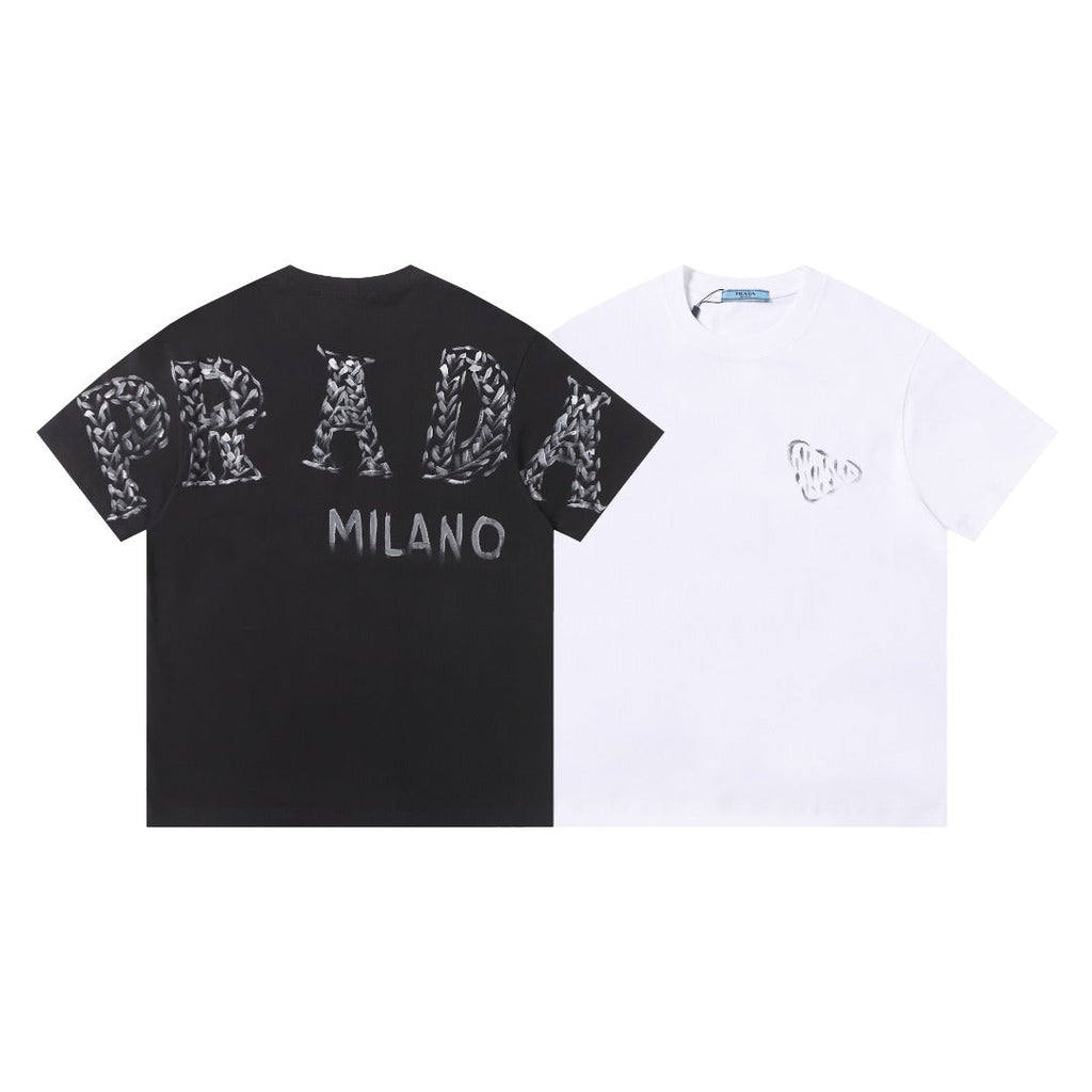 Logo hand drawn letter short sleeved shirt