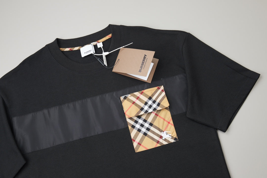 Grid stitch embroidered T-shirt