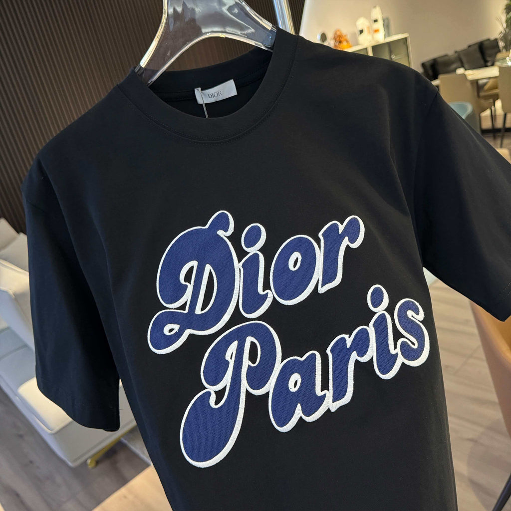 26ss new embroidered letter short sleeved shirt