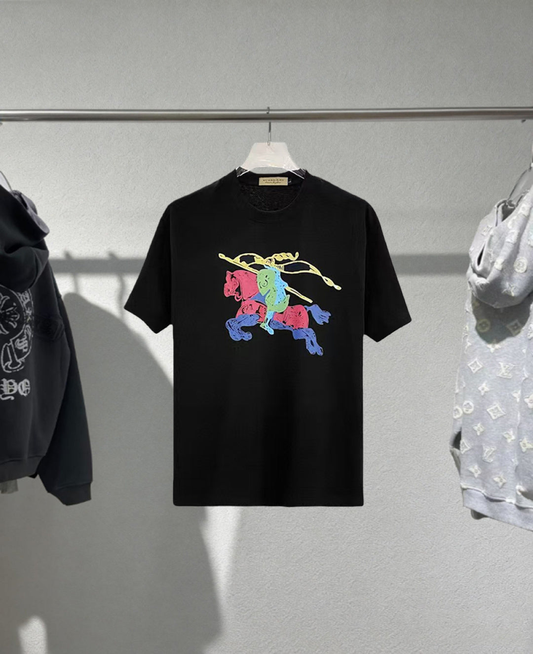 Chest sticker printed logo round neck short sleeved T-shirt 9