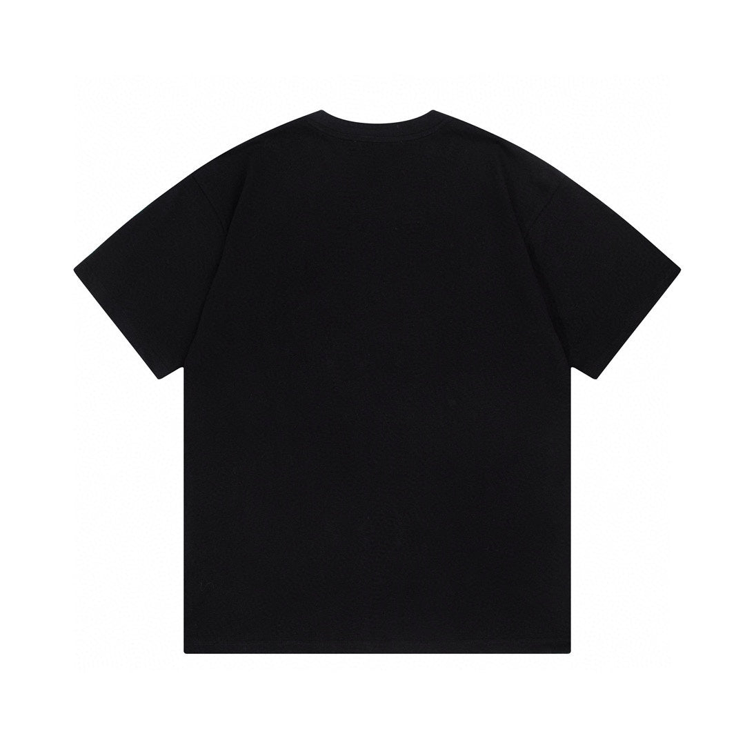 High quality textured jacquard letter patchwork embroidered T-shirt