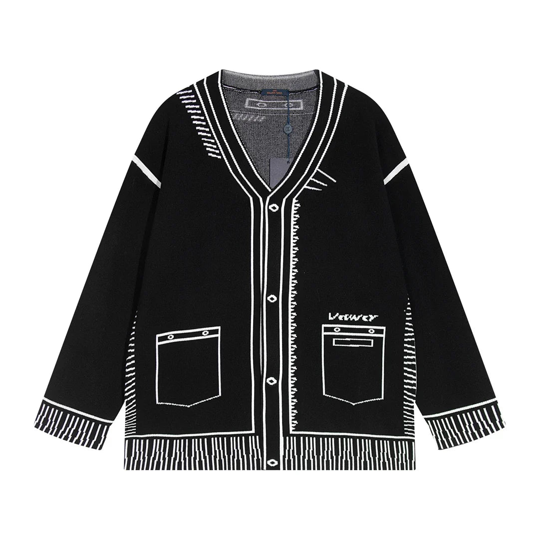 Autumn and winter graffiti wool sweater jacket