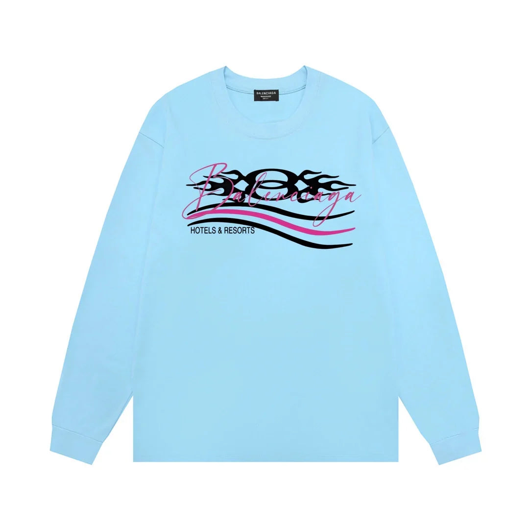 Wave letter logo, unisex long sleeved design