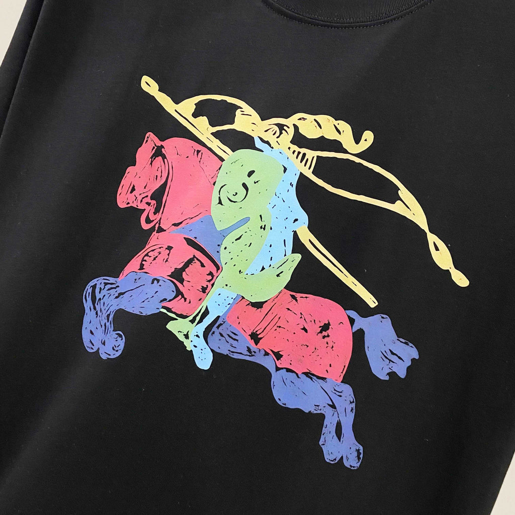 Chest sticker printed logo round neck short sleeved T-shirt 9