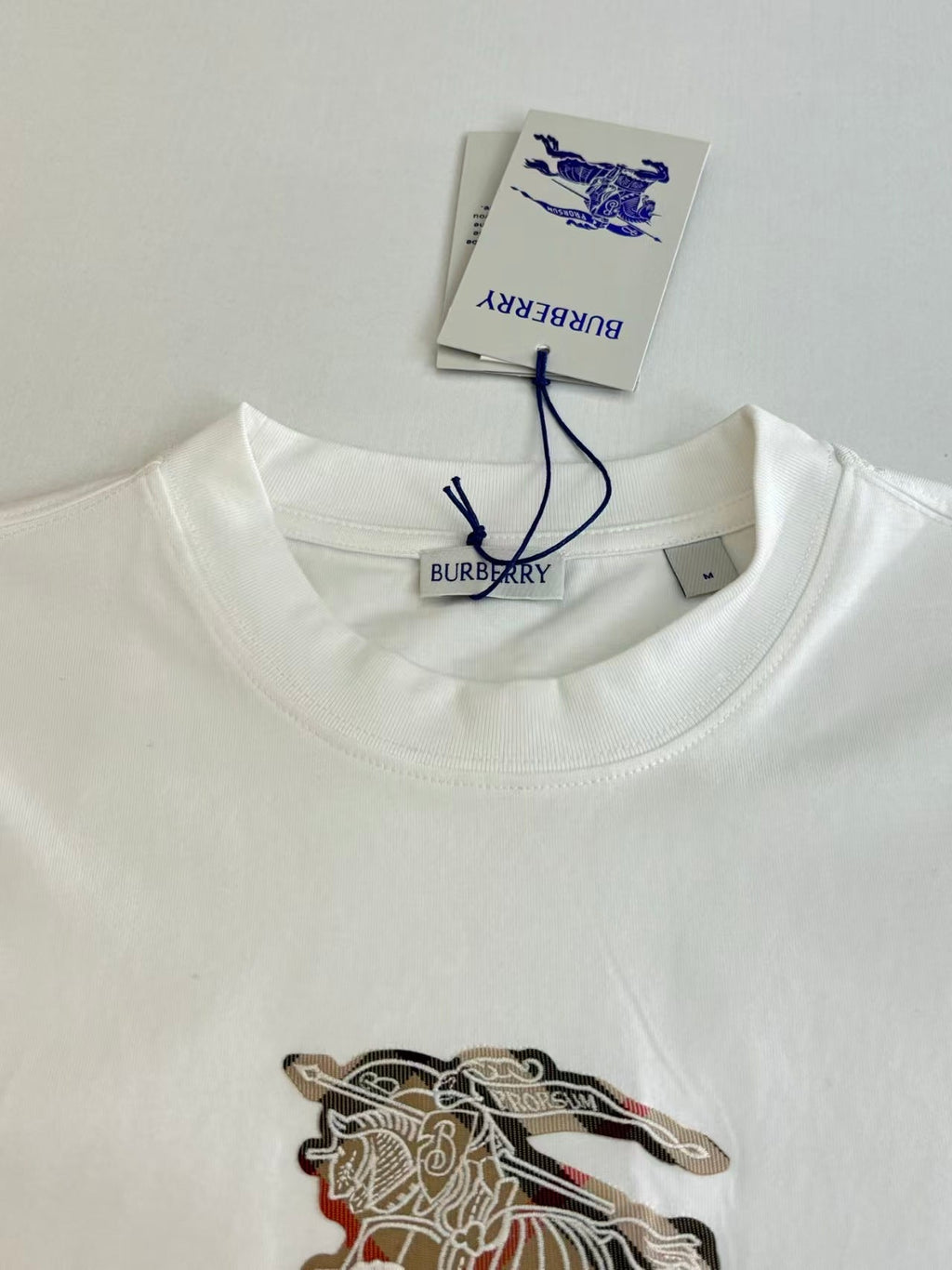Plaid embroidered short sleeved T-shirt