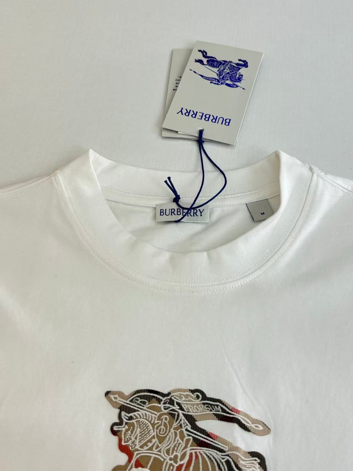 Plaid embroidered short sleeved T-shirt