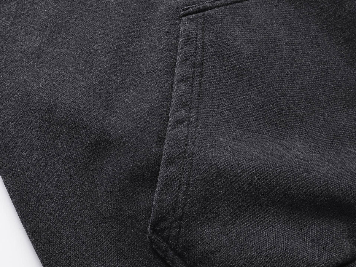 Two tone fuzzy printed washed water used hooded sweatshirt