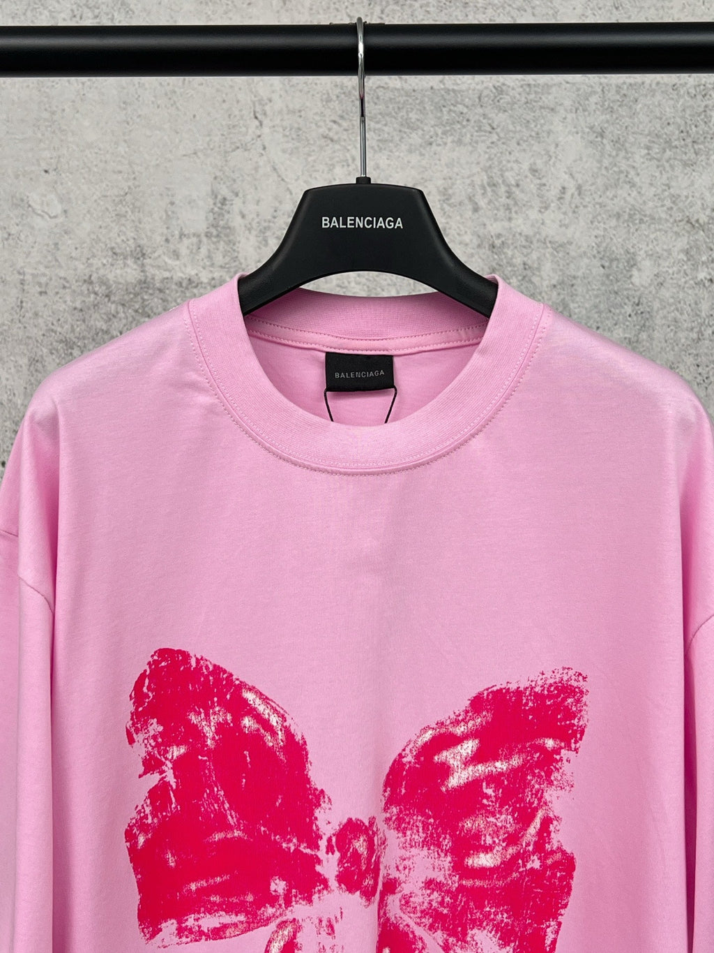 New Front Bow Direct Spray Printed Short Sleeve T-shirt