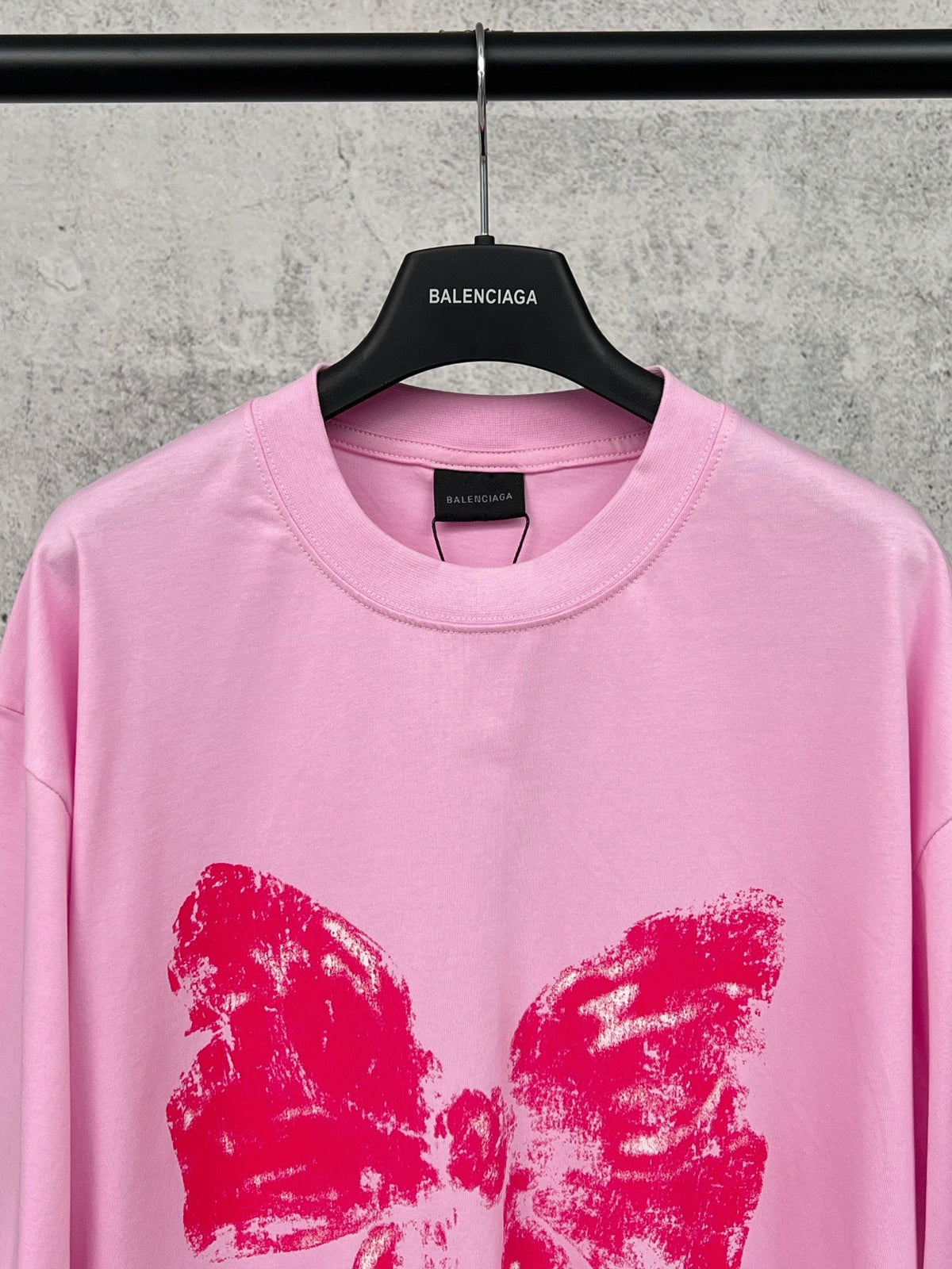 New Front Bow Direct Spray Printed Short Sleeve T-shirt