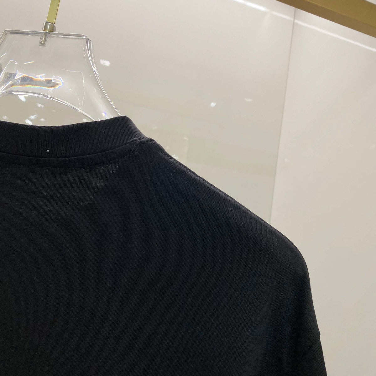 Chest sticker printed logo round neck short sleeved T-shirt 10