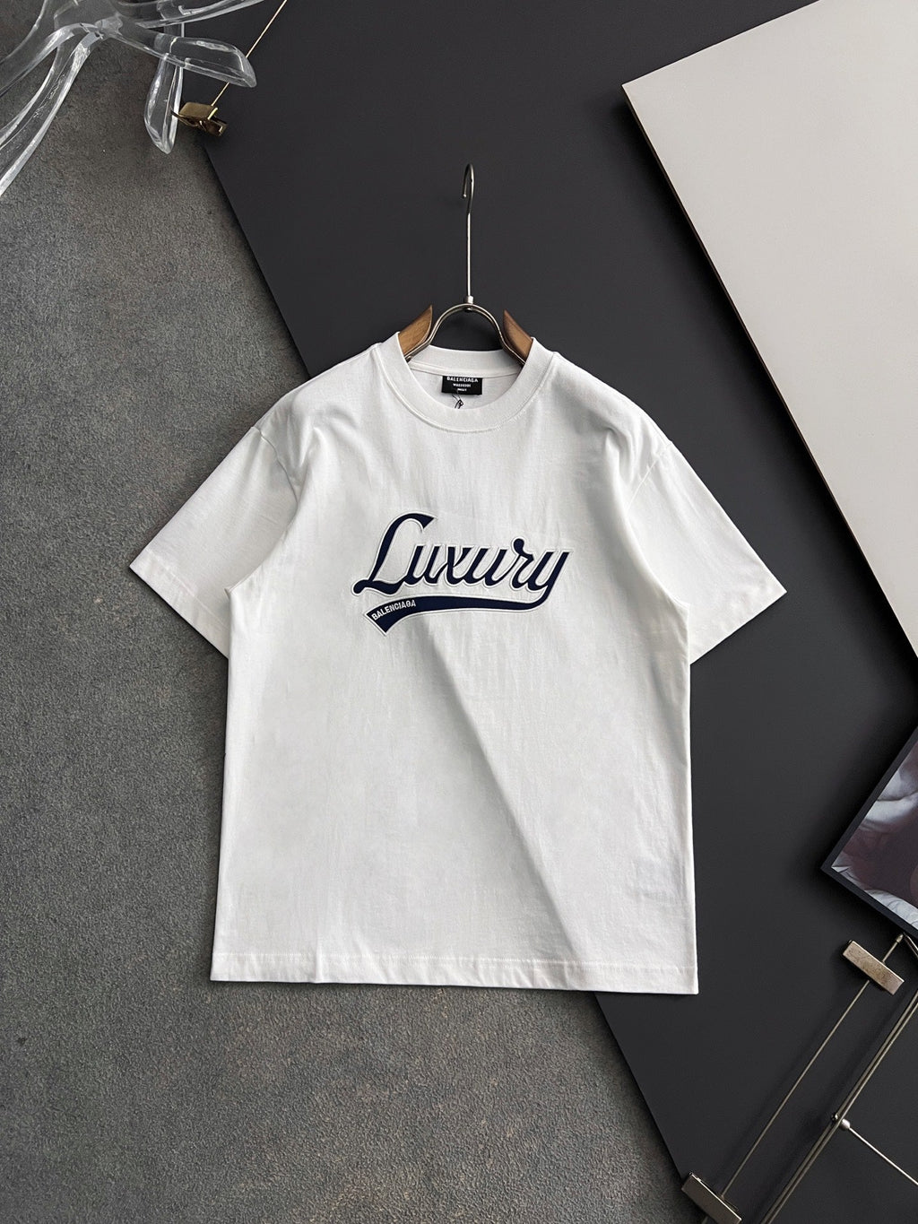 Embroidered logo T-shirt with fabric on the chest