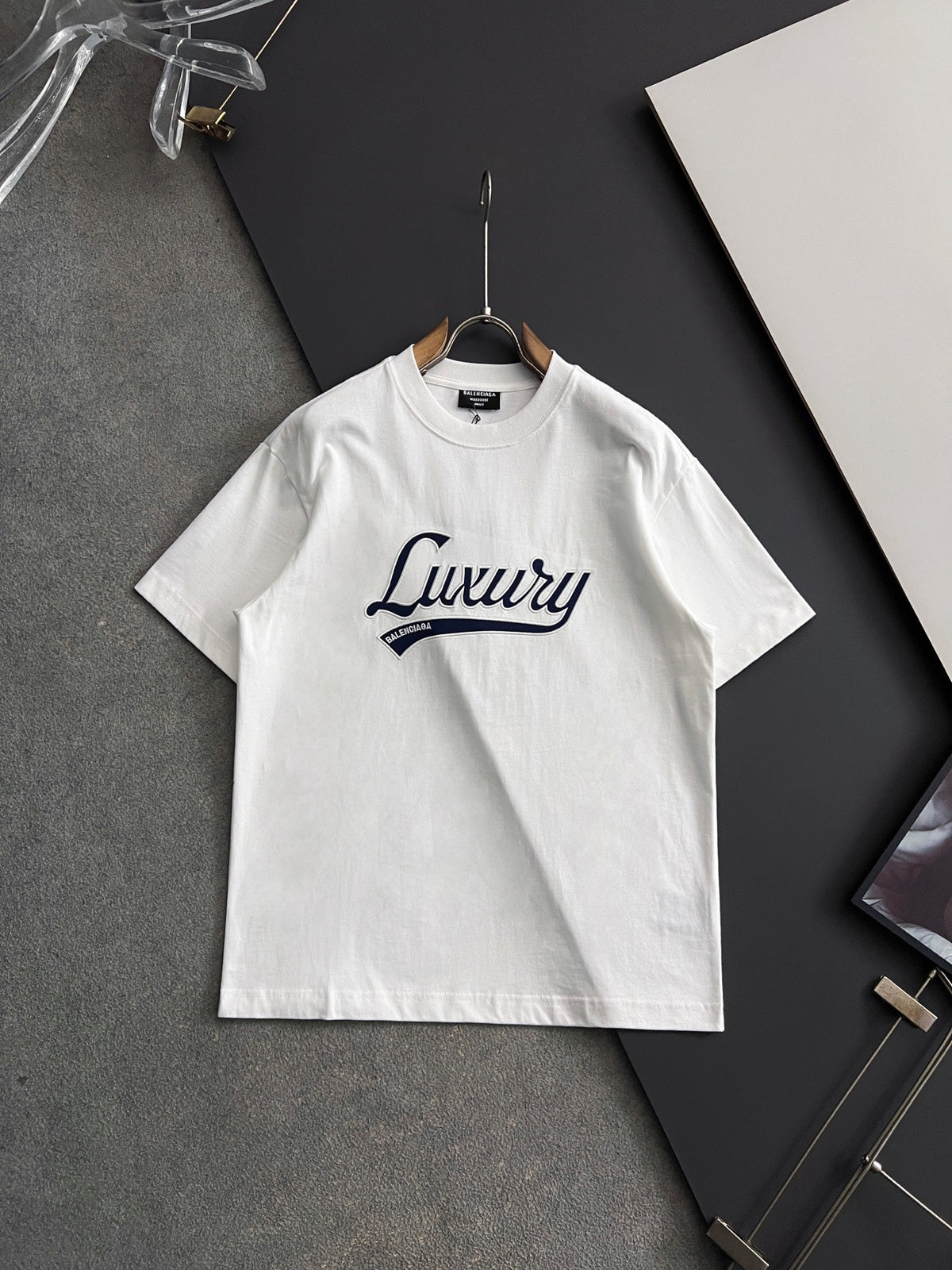 Embroidered logo T-shirt with fabric on the chest