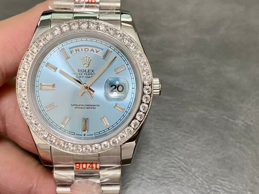 Blue - Silver 904L Steel - Automatic -36mm