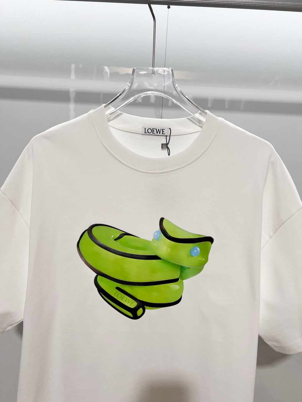 Jelly offset letter round neck T-shirt