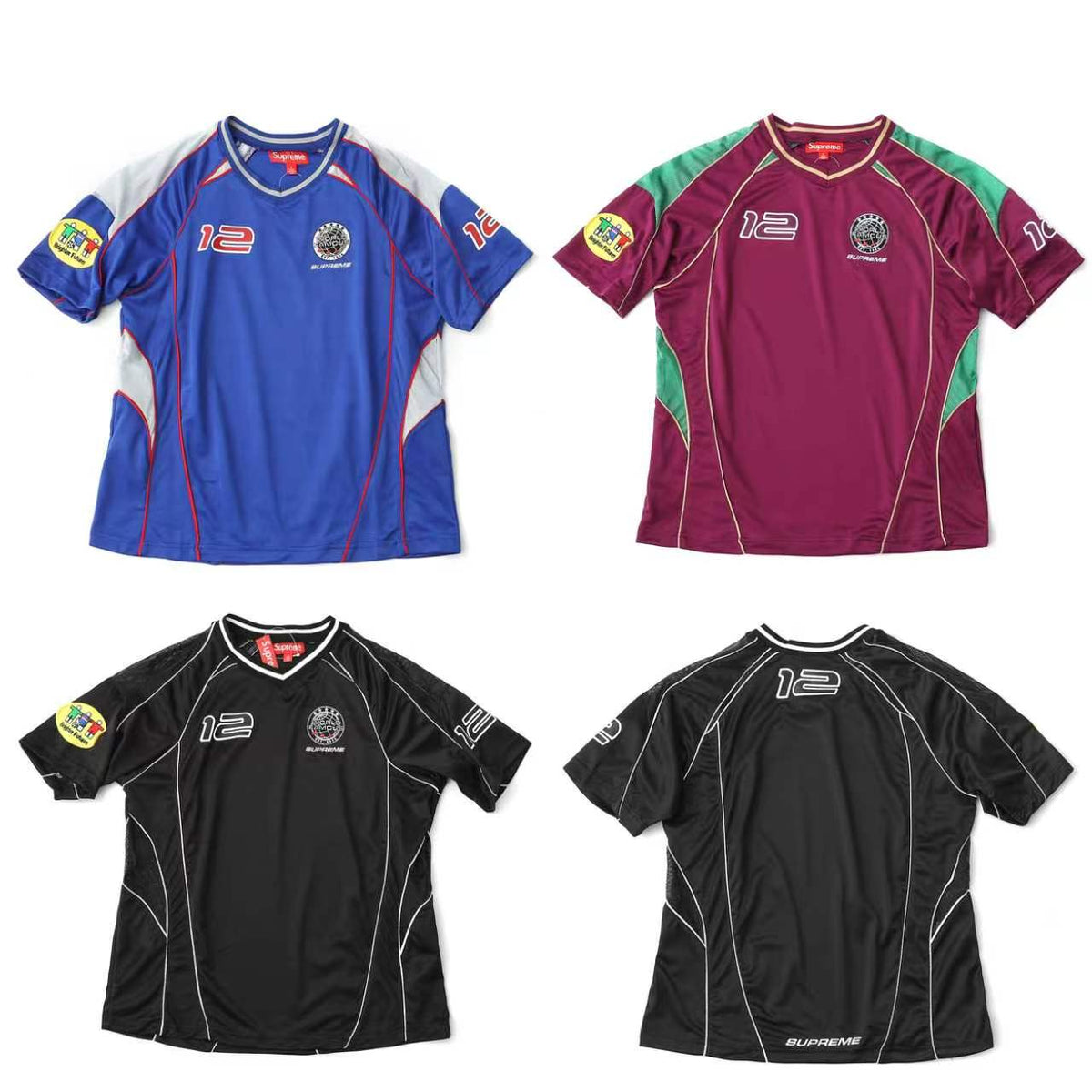 Embroidered patch short sleeved football jersey for both men and women