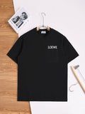 Letter Embroidery Pocket T-Shirt