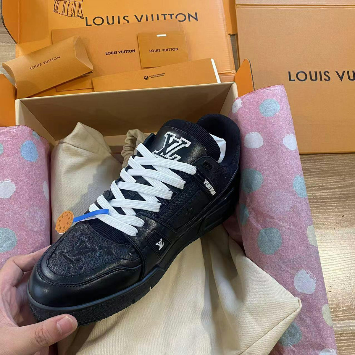 Black Classical Letter Sneaker