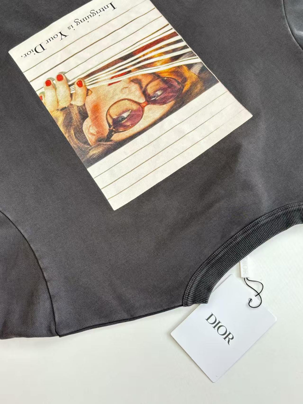 Printed round neck hoodie