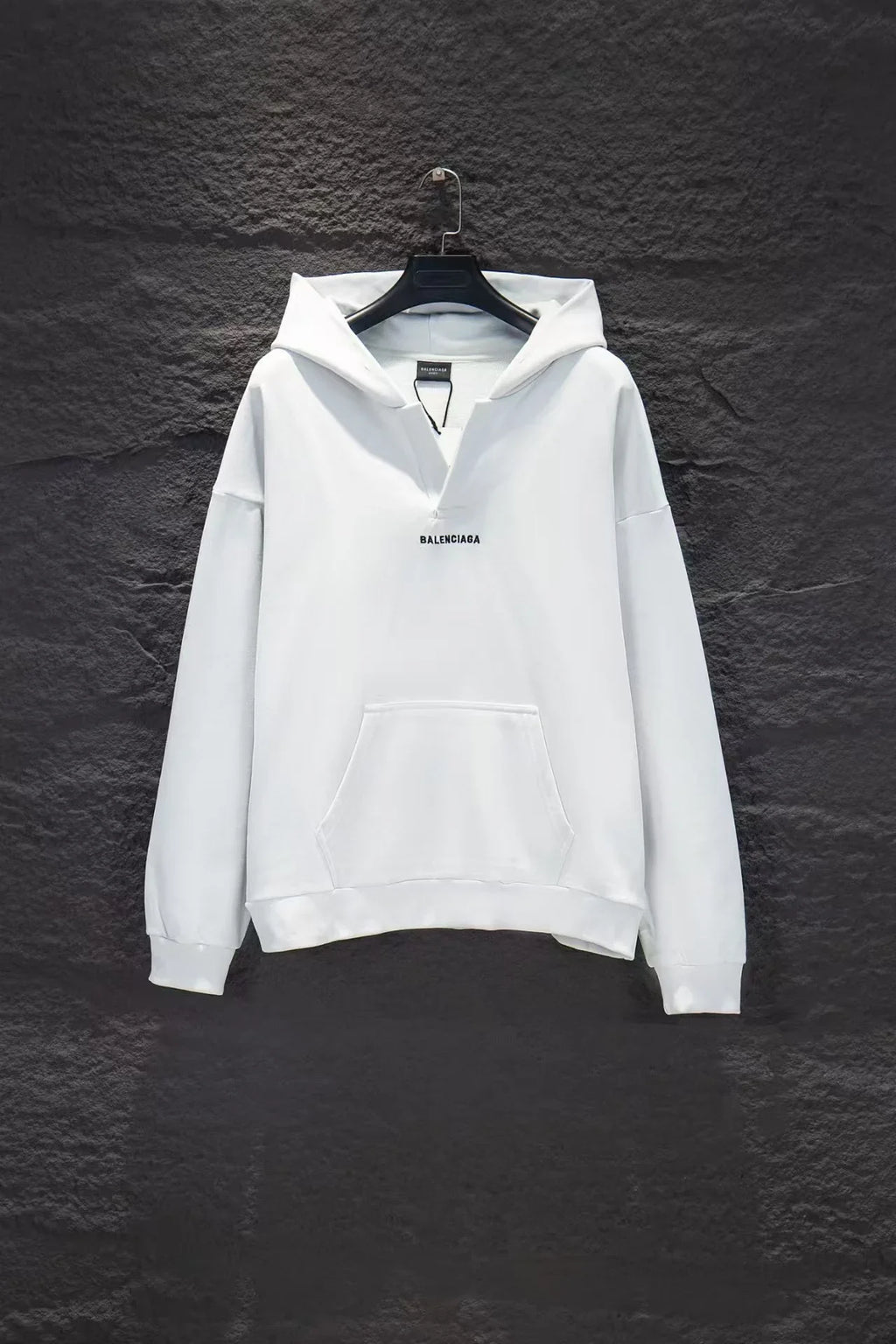 New open chest embroidered hooded sweatshirt