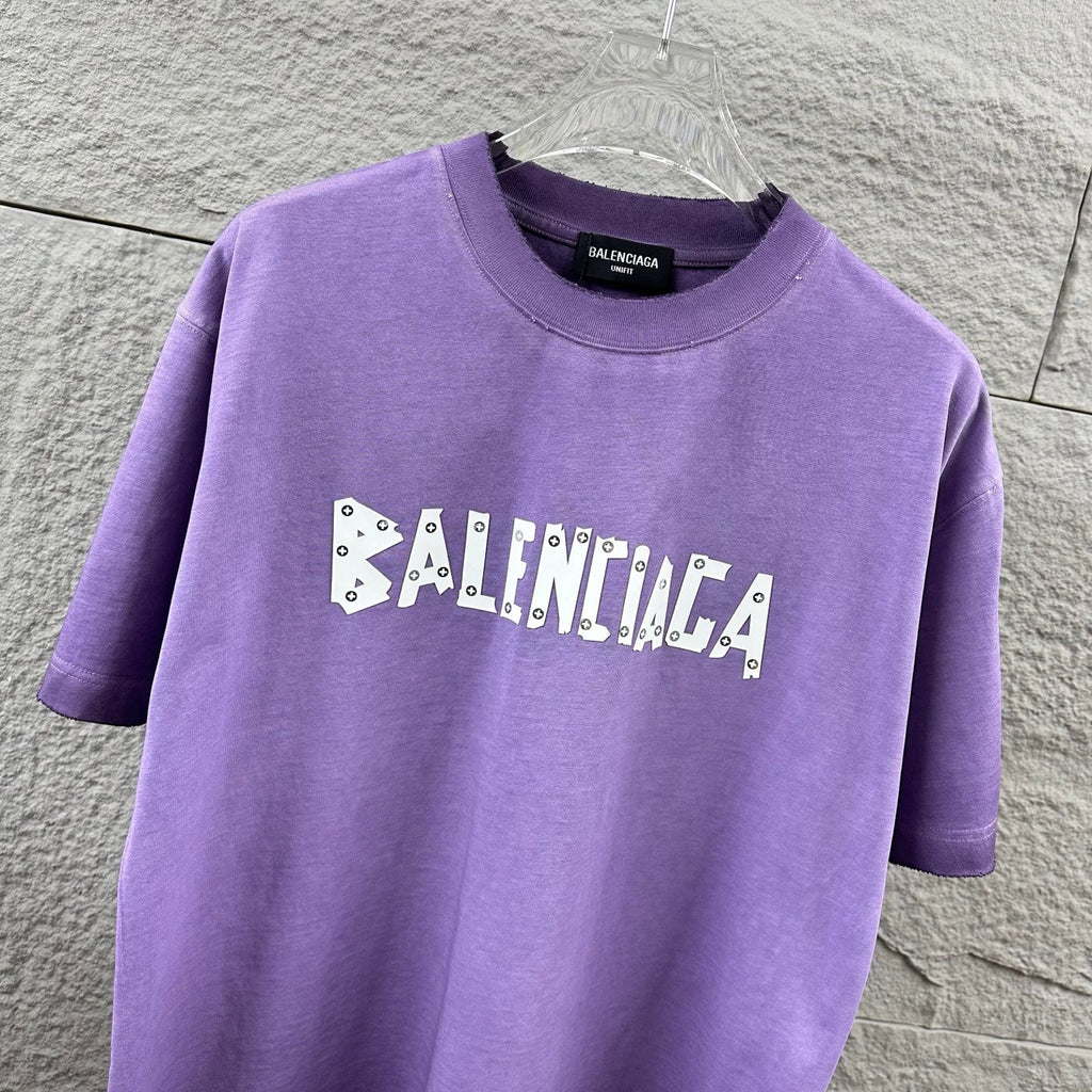 Hot stamping+hot drilling process pure cotton fabric short sleeved T-shirt for both men and women