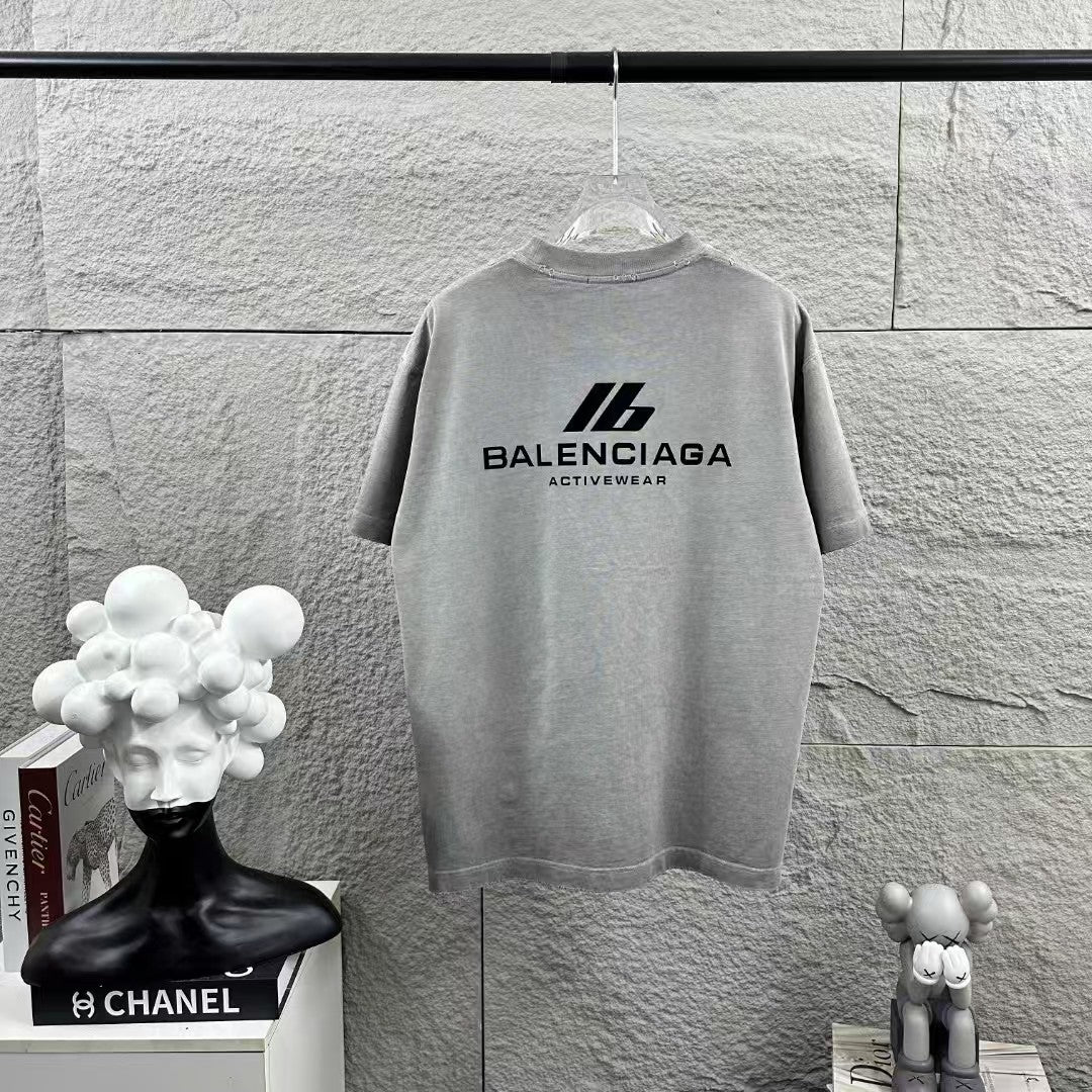 New letter flocking T-shirt
