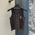 Laser logo knitted vest