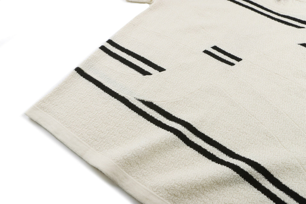 Lightweight textured wool round neck embroidered T-shirt