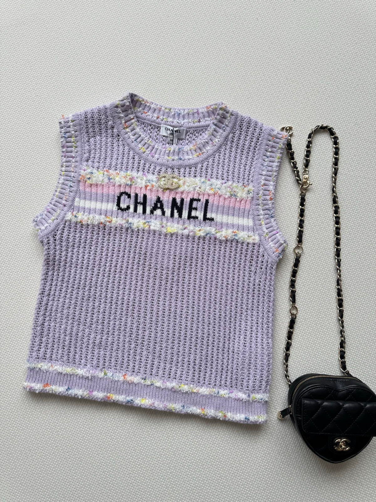 25fw Hollow knit vest
