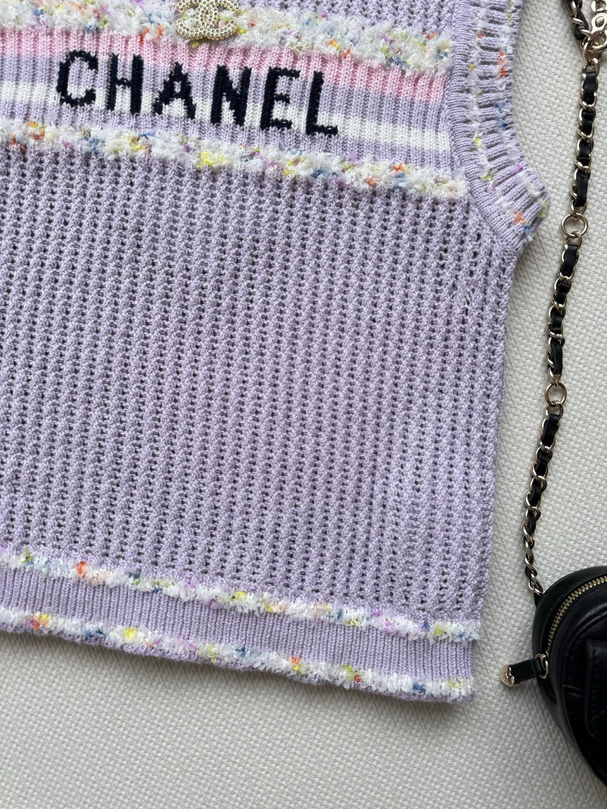 25fw Hollow knit vest