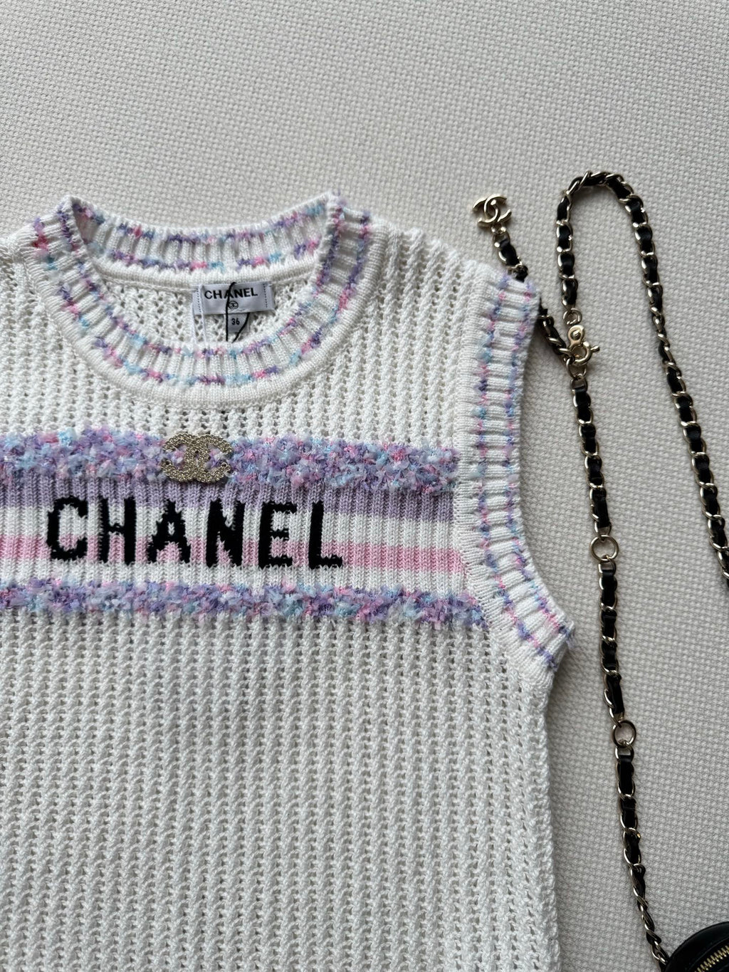 25fw Hollow knit vest
