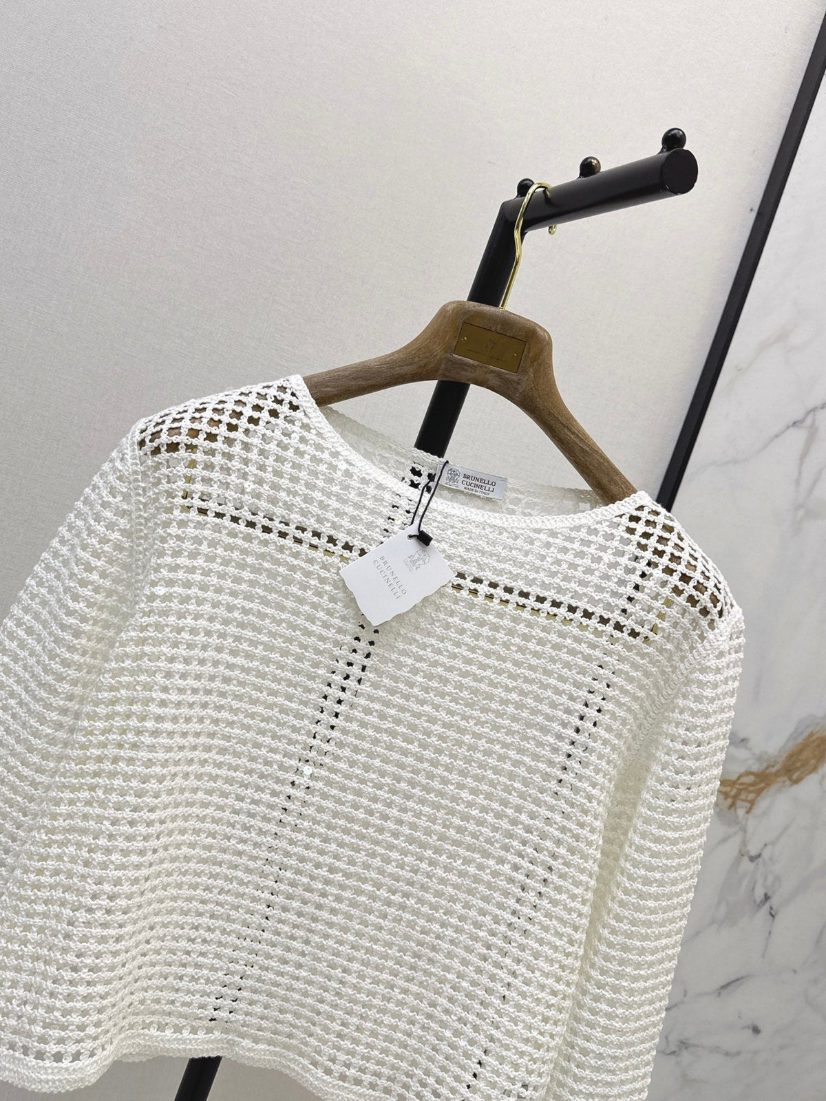Brunello Cucinelli/ 26 Early Autumn New Hollow-Out Long Sleeve Knit