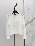 26 Early Autumn Latest Floral Hollow Jacquard V-Neck Knit Top
