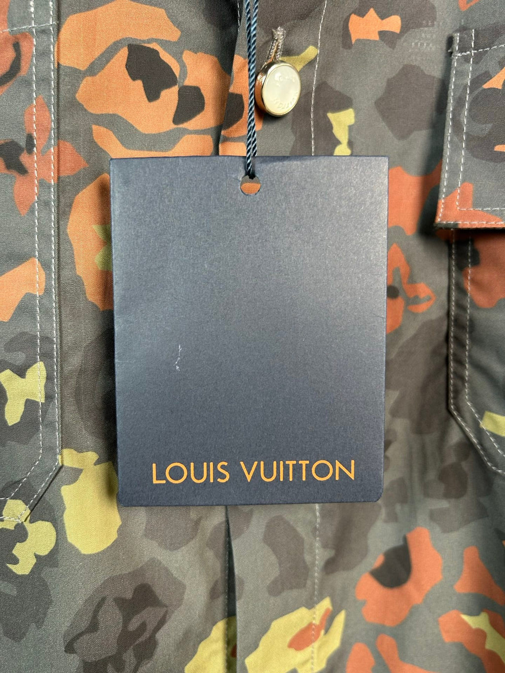 Leopard print camouflage LOGO lapel single breasted short sleeved shirt